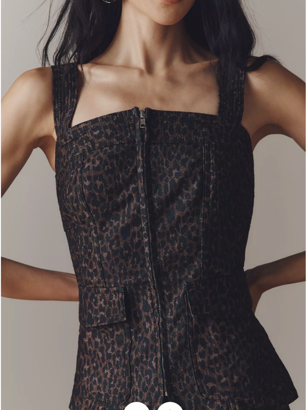 NWT Pilcro Zip Square Neck Top
